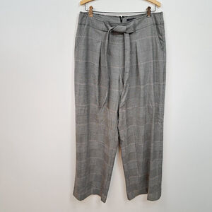 Madison Curvy Wide Leg Belted Waist Trouser Plaid Womens Sz 14W NWT